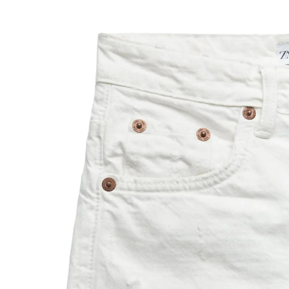 ZARA | Ecru | TRF LOOSE FIT DENIM SHORTS - Picture 3 of 12